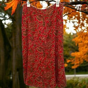 Pendleton Skirt Womens Size 12 Petite long maxi skirt paisley Fall Forest Fairy